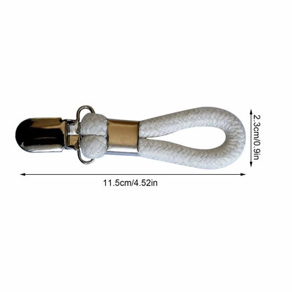 Rynx | Cotton Braided Towel Holder Set with Sturdy Metal Clips - Elegant Space-Saving Solution for Home and Kitchen
