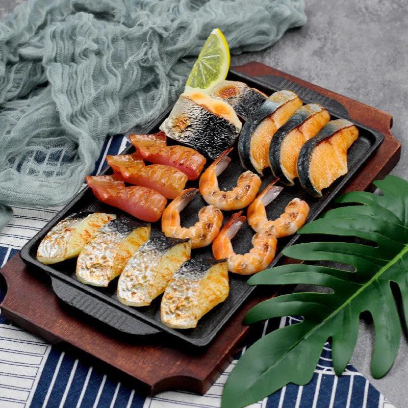 Rynx | Life-like BBQ Seafood Replica Set - Fake Fish, Shrimp & Squid for Restaurant and Event Styling