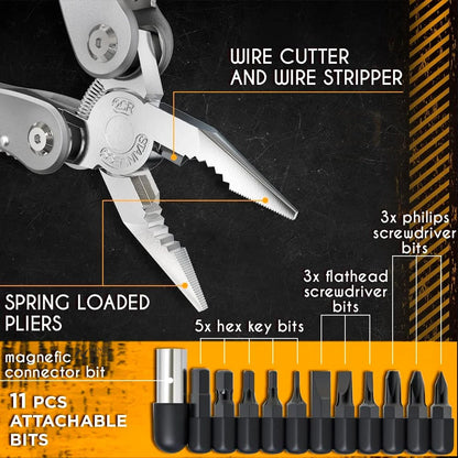 Rynx | 24-in-1 Multifunctional Universal Diagonal Pliers - Professional Electrician Wire Cutters, Durable Anti-Slip Repair Tools