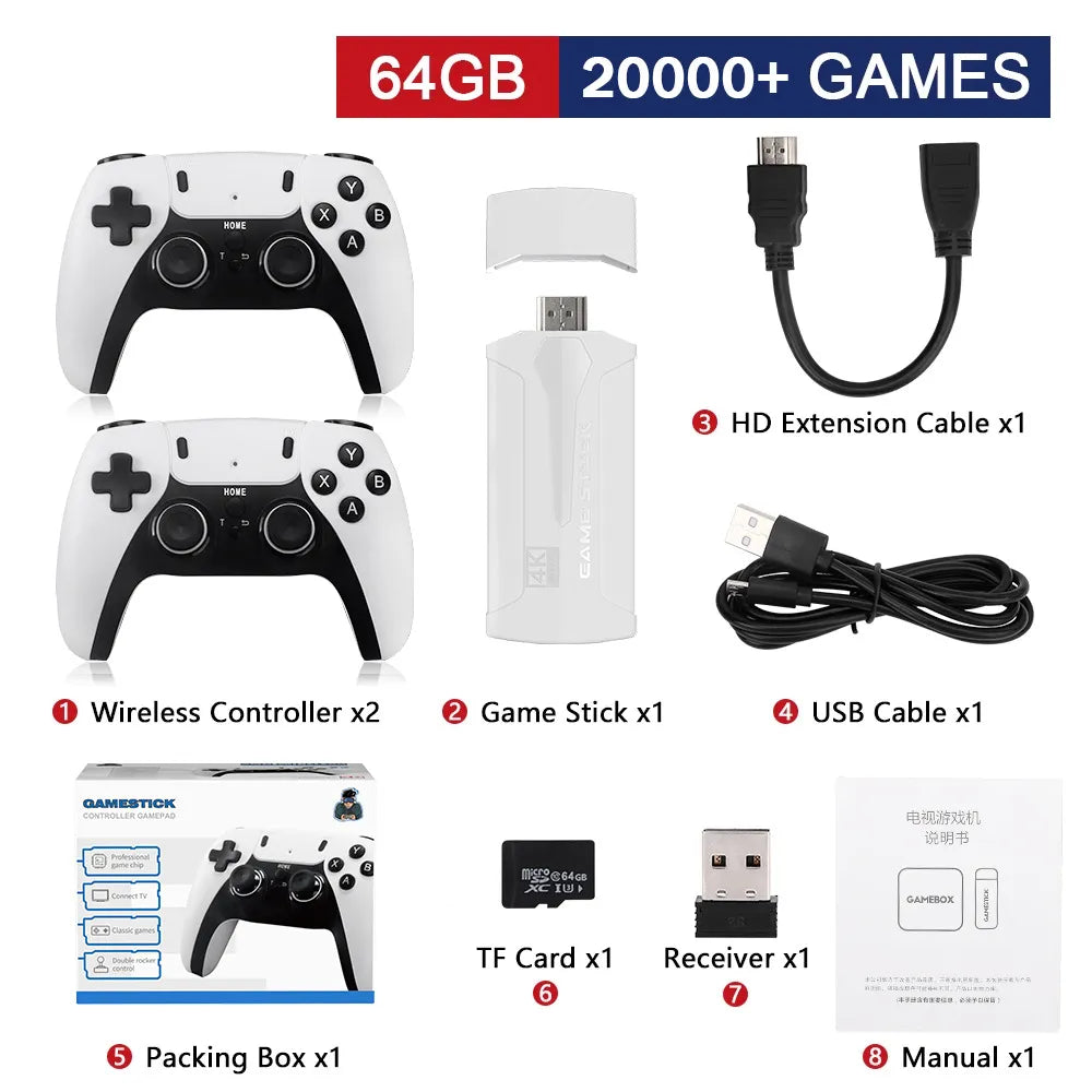 RYNX | Game Stick 4K Pro + 2 Ps5 Controllers