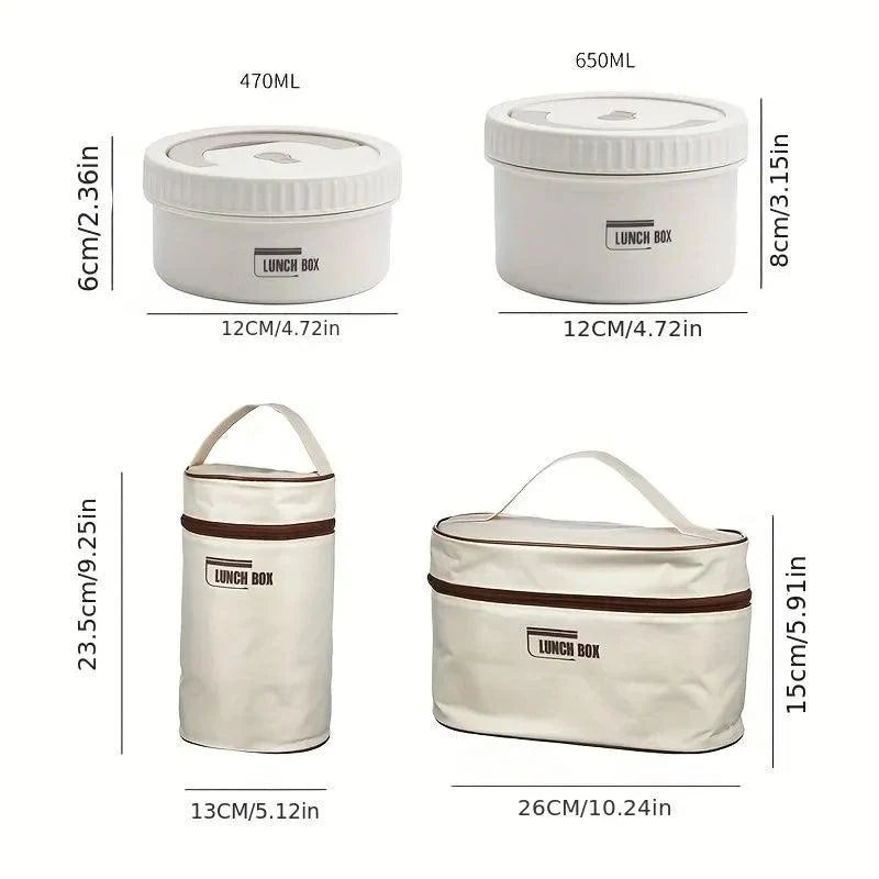 Rynx | Stainless Steel Thermo Bento Lunch Box Set with Portable Stackable Design