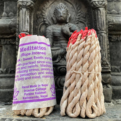 Rynx | 40pcs Handmade Nepal Rope Incense - White Sage and Cedar Aromatherapy, Sandalwood Fragrance for Yoga and Meditation