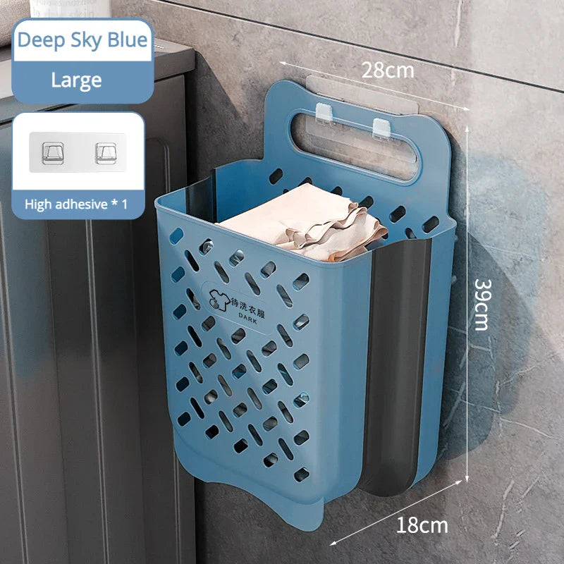 Rynx | Space-Saving Wall-Mounted Folding Laundry Basket - Your Household Laundry and Bathroom Organizer