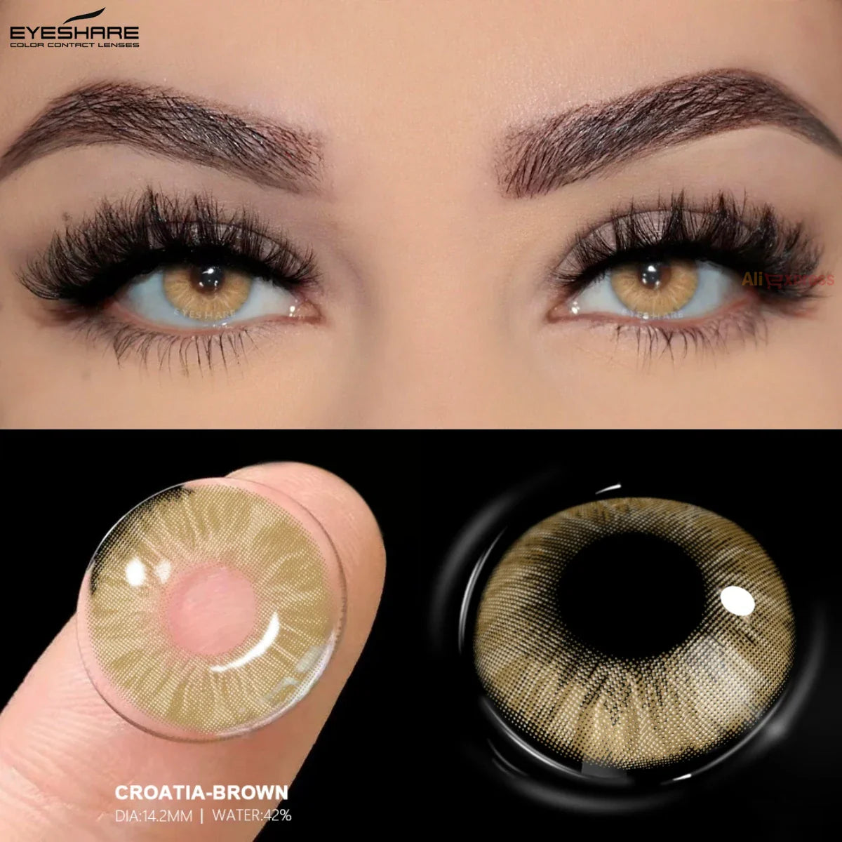 Rynx | New colored contact lenses daily disposable natural brown contact 1 day daily lens blue lenses 10 pcs/5 pairs gray pupils