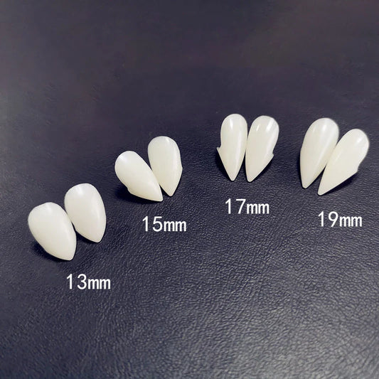Rynx | 1 Pair Halloween Vampire Teeth Fangs Prosthesis Party Costume DIY Cosplay Props Fake Teeth Resin Fangs Zombie Masquerade Prop