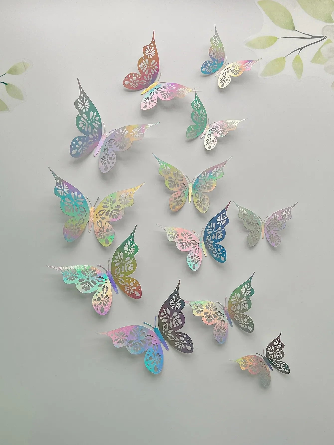 Rynx | 12 Pieces 3D Hollow Butterfly Wall Sticker - Bedroom Living Room Home Decoration Paper Butterflies