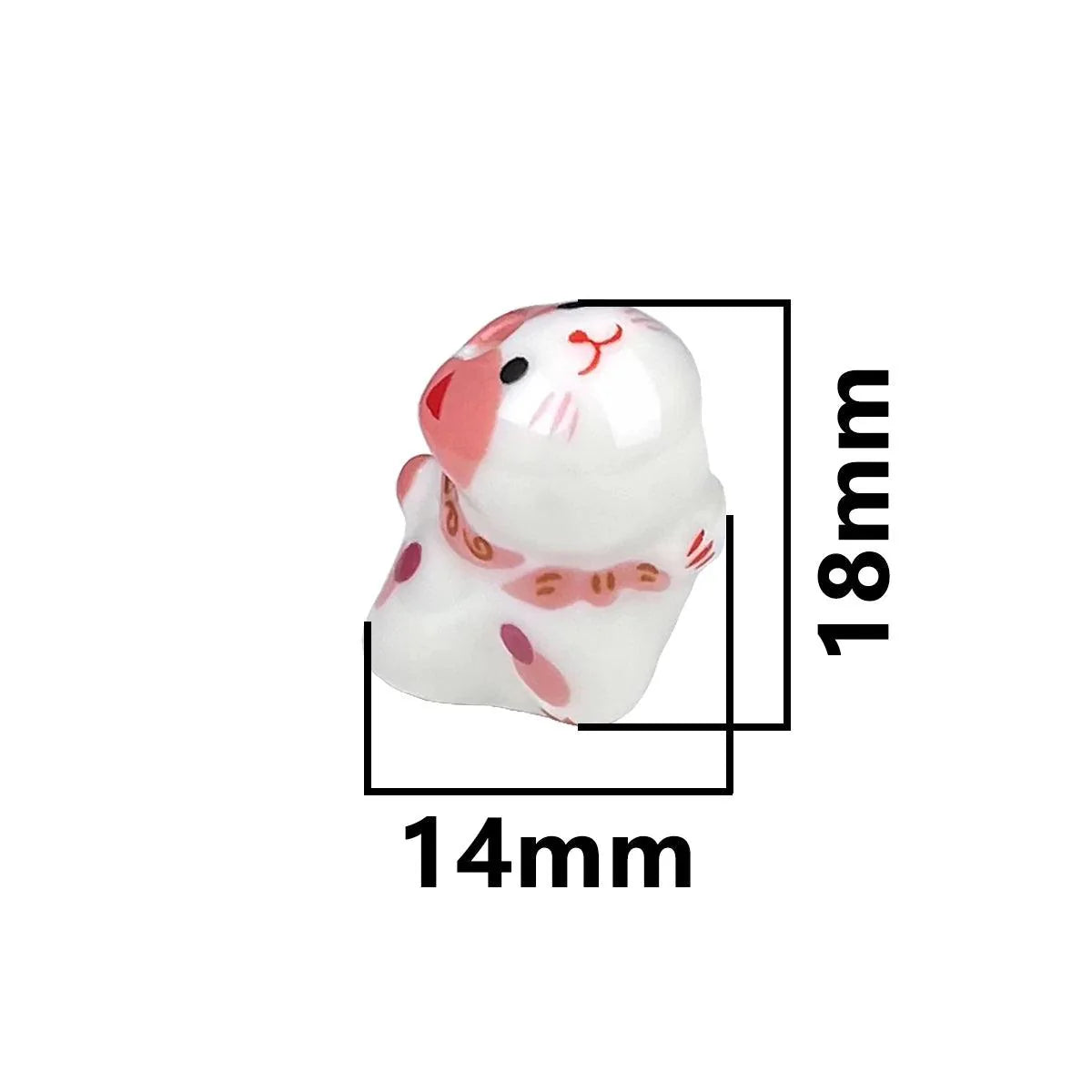 Rynx | Charming anime-inspired lucky cat ceramic beads for creative jewelry projects - 15x21mm porcelain essentials with vertical hole