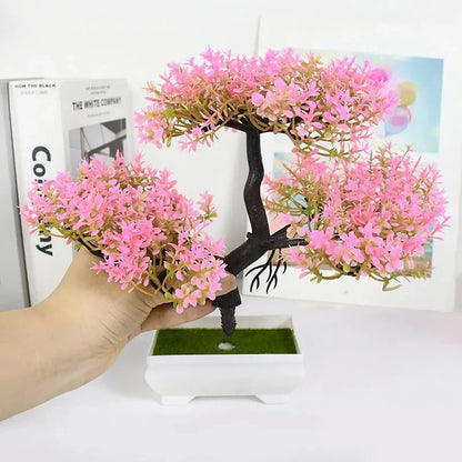 Rynx | Artificial Bonsai Plants - Small Tree Pot, Fake Plant Flowers for Home, Room, Table Decoration, Hotel, and Garden Decor