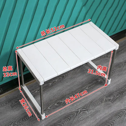 Rynx | Stackable Storage Rack - Wardrobe Layered Partition Rack for Closet Sorting, Telescopic Sink Holder, and Wardrobe Clothing Organization Shelves
