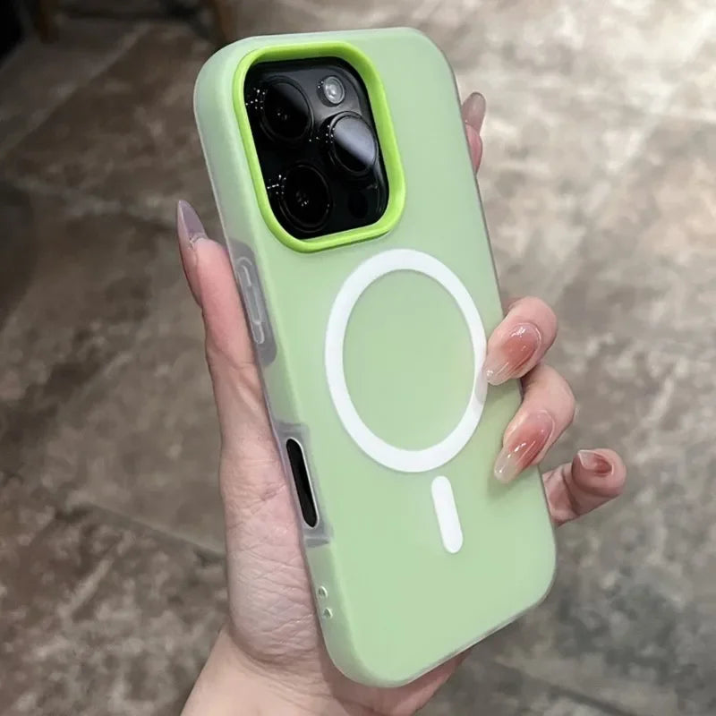 Rynx | Weiche Gummi-Gummi-Bonbons Farbe Für Magsafe Telefonhülle Für iPhone 16 15 14 13 12 11 Pro Max Plus Drahtloses Laden 2 IN 1 Hülle