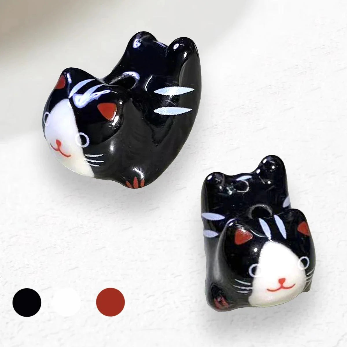Rynx | Charming anime-inspired lucky cat ceramic beads for creative jewelry projects - 15x21mm porcelain essentials with vertical hole