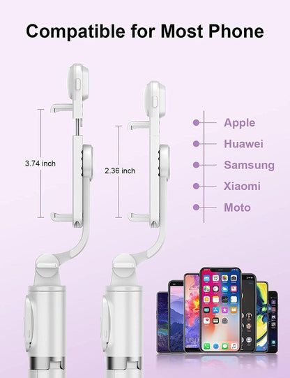 Rynx | Versatile wireless tripod selfie stick with Bluetooth remote control, 360° rotation and built-in fill light - Compatible with Android and iOS