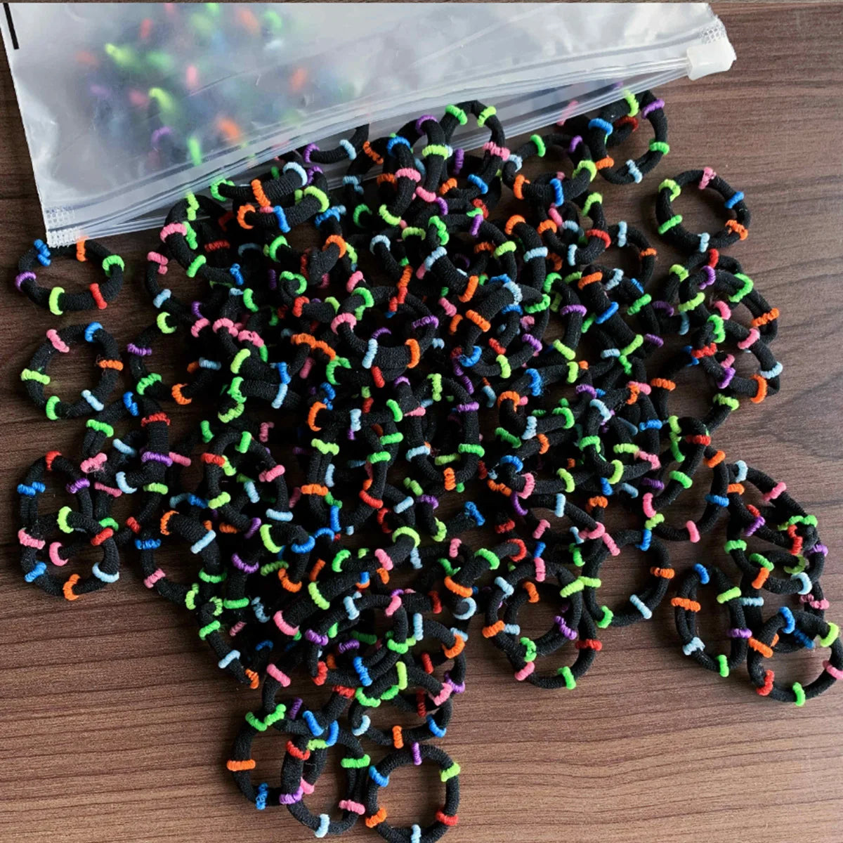 Rynx | 50/100pcs Colored Hair Ties for Kids: Elastic Hair Ties