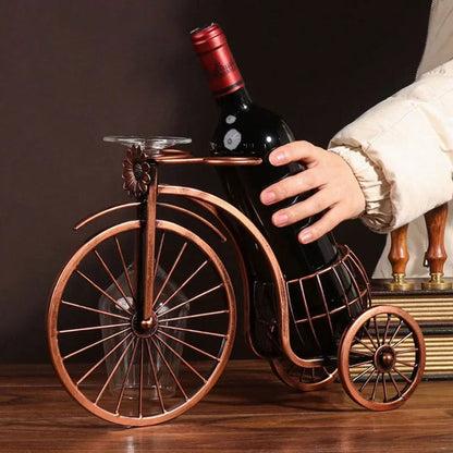 Rynx | Pedal&Pour - Vintage Wine Rack with Glass Holders