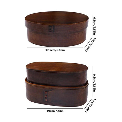 Rynx | Elegant Japanese Wooden Bento Box - Eco-friendly Portable Lunch Container for Meals, Sushi, and Snacks