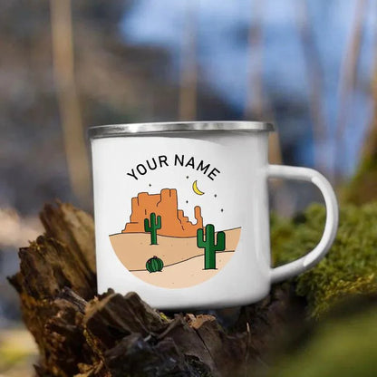 Rynx | Customizable Enamel Camping Mug for Unforgettable Outdoor Experiences - Personalized Coffee and Beer Mug