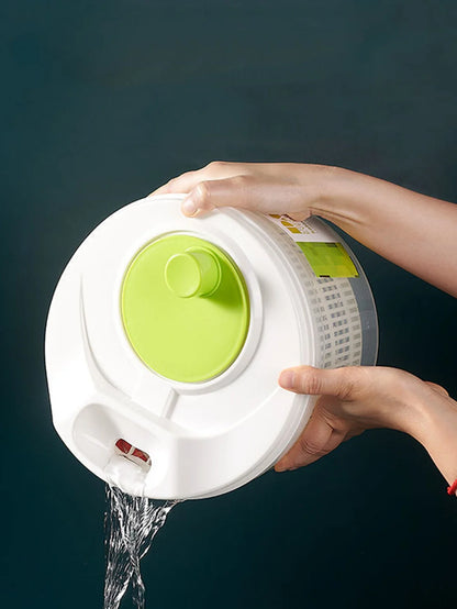 Rynx | Creative Manual Vegetable Dehydrator and Salad Spinner: Hand Crank Kitchen Gadget for Efficient Fruit and Vegetable Drying