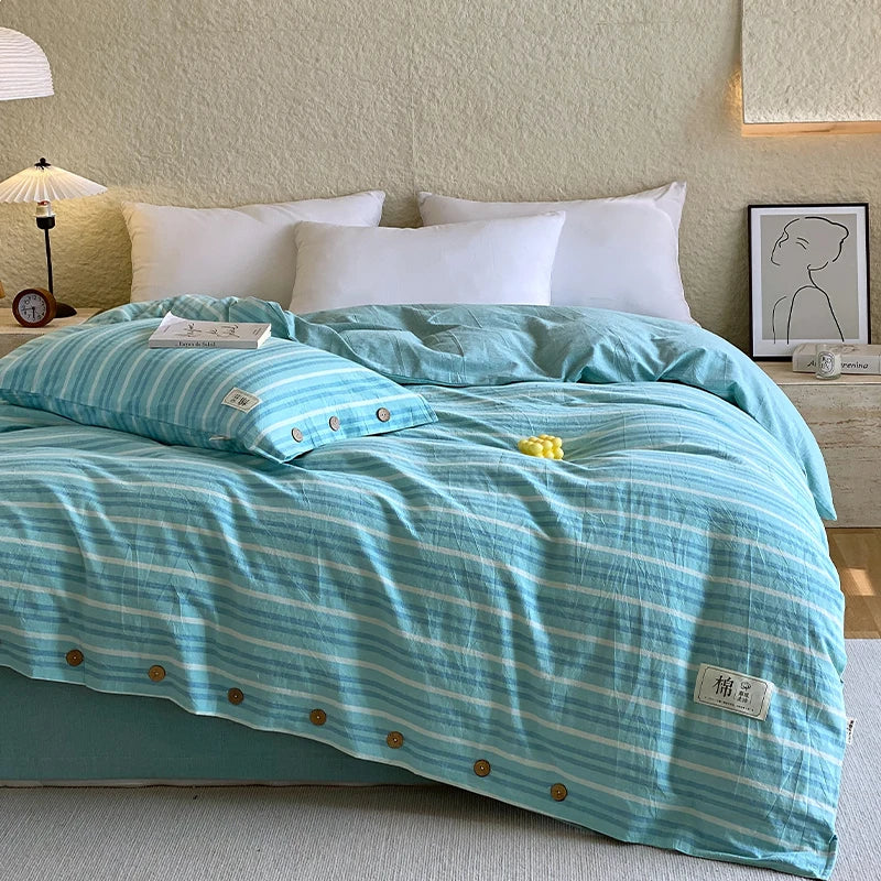 Rynx | 100% Cotton Duvet Cover Stripes Bedspread Skin-friendly Bedding Comforter Cover High-quality Duvet Cover duvet cover