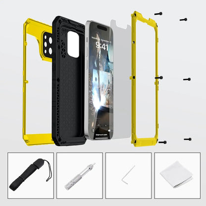 RYNX | Waterproof Rugged Metal Armor Case Shockproof Cover Screen Protector For Iphone 15 14 13 12 11 Pro Max Xs Xr Plus Se