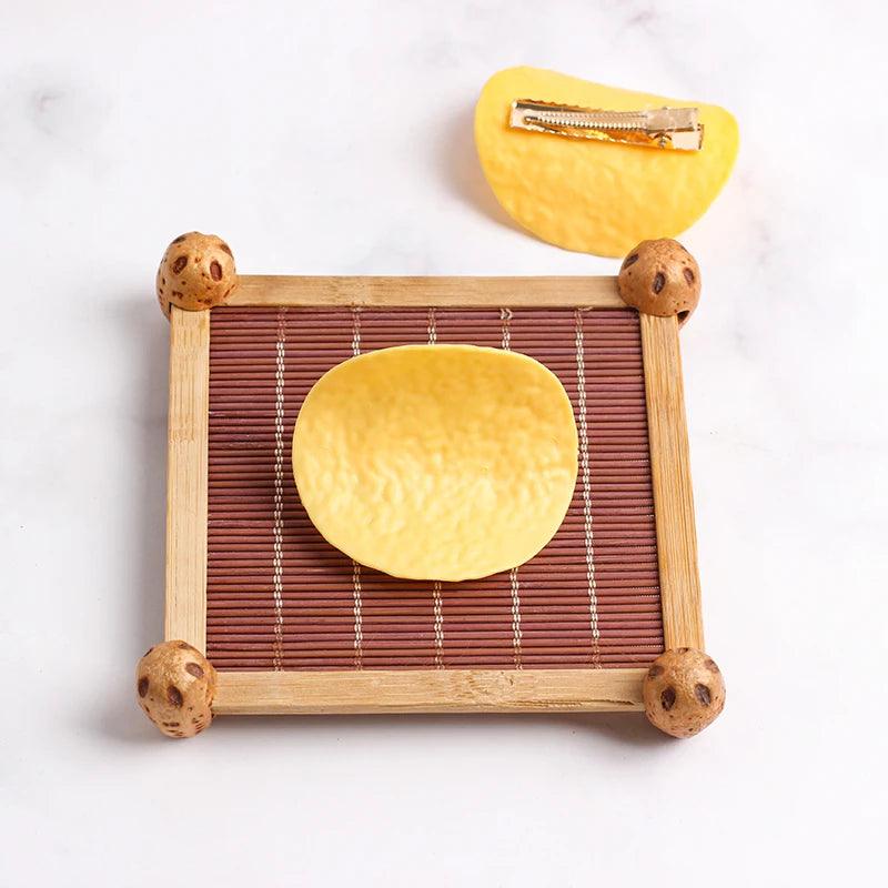 Rynx | 5-piece DIY hairpin set with cute food theme - Cute hamburger, chips, and cookie designs for kids