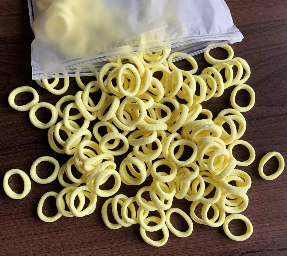 Rynx | 50/100pcs Colored Hair Ties for Kids: Elastic Hair Ties