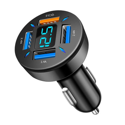 Rynx | Smart Multi-Port Car Charger with LED Battery Monitoring and Fast Charging Function