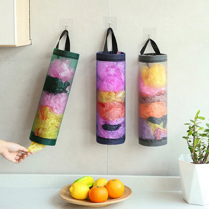 Rynx | Wall-Mounted Kitchen Grocery Bag Dispenser - Plastic Bag Holder and Organizer for Home, Ideal for Trash and Garbage Bag Storage