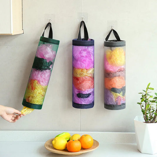 Rynx | Wall-Mounted Kitchen Grocery Bag Dispenser - Plastic Bag Holder and Organizer for Home, Ideal for Trash and Garbage Bag Storage