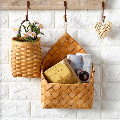 Rynx | Woven Bamboo Wall Baskets for Elegant Plant and Flower Arrangements