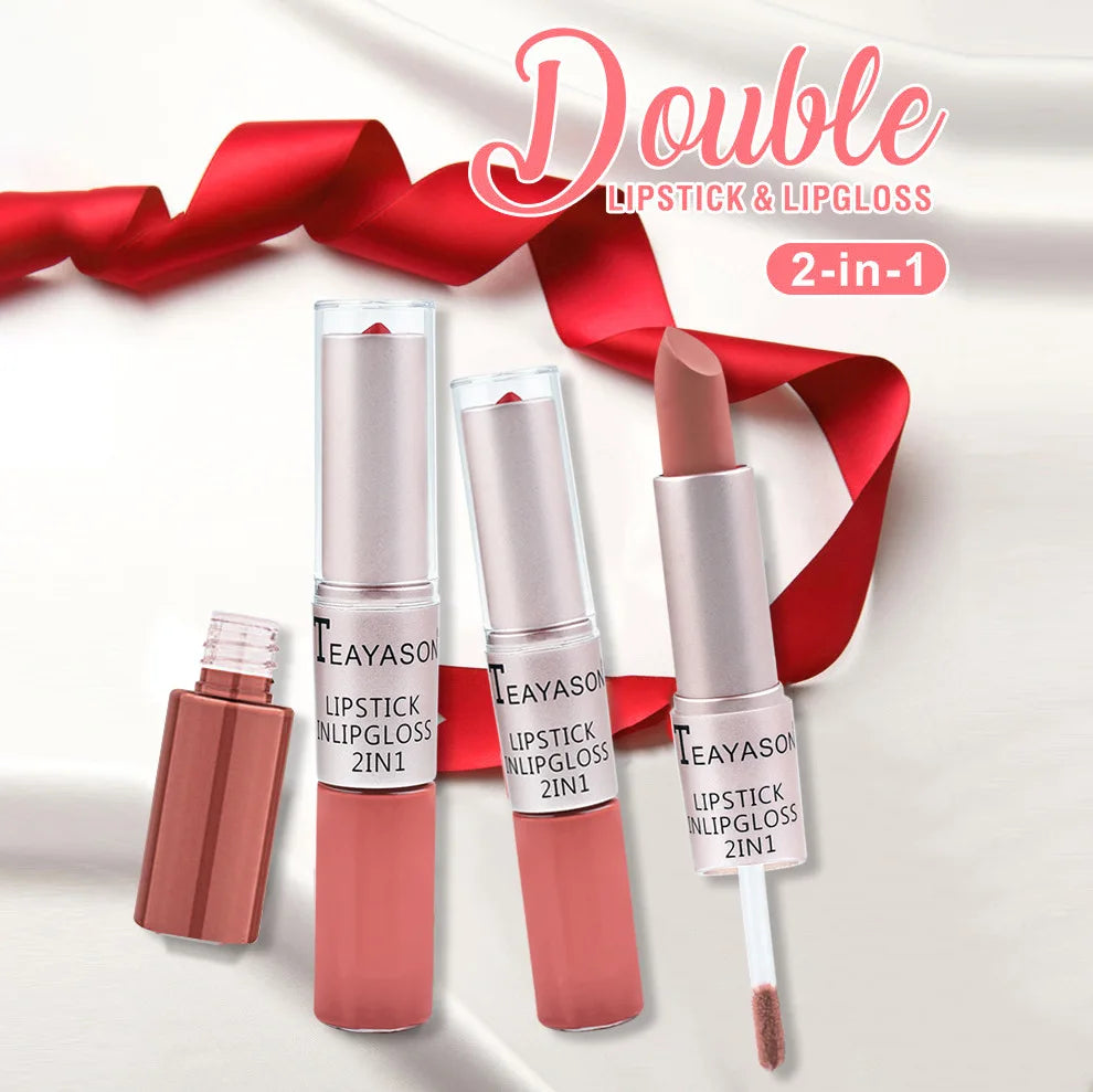 Rynx | Long lasting velvet matte lipstick double-ended lip gloss non-sticky cup lip gloss tint plumper waterproof lipstick makeup