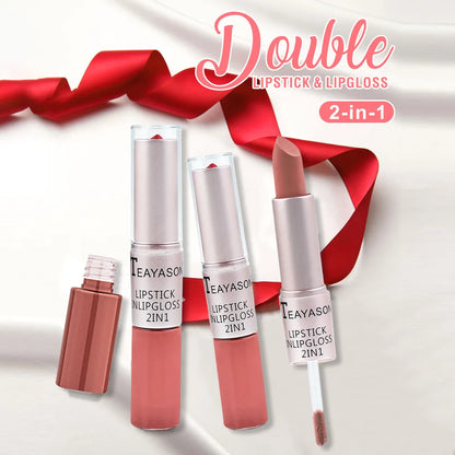 Rynx | Long lasting velvet matte lipstick double-ended lip gloss non-sticky cup lip gloss tint plumper waterproof lipstick makeup
