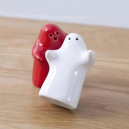 Rynx | Playful Ceramic Ghost Mini Salt and Pepper Shakers - Perfect Nordic Wedding Gift