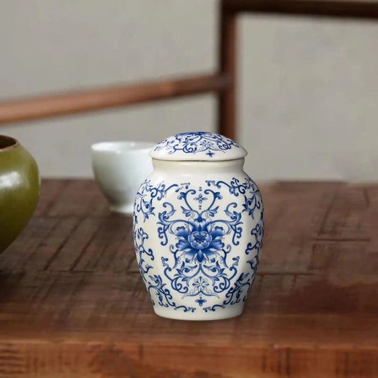 Rynx | Hand-painted porcelain flower vase - Stylish tea storage and home accessory