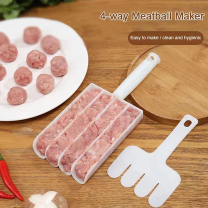 Rynx | Triple Meatball Maker Set: Non-Stick Scoop and Cutting Spade for Easy Meatball Preparation