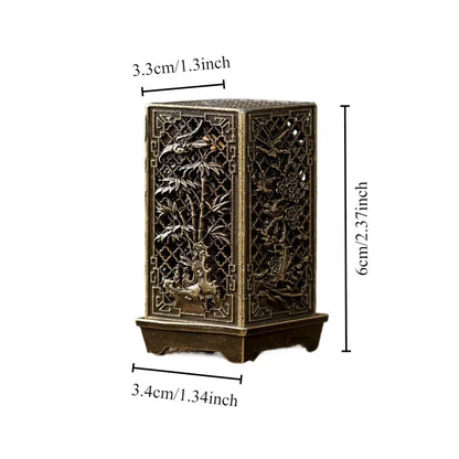 Rynx | Square Vertical Incense Burner - Small Xiangyun Alloy Holder for Indoor Aromatherapy, Chinese Plum Home Ornament