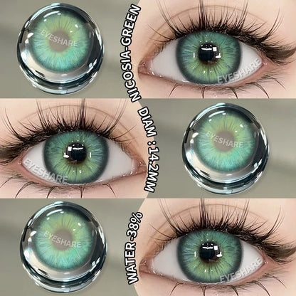 Rynx | 1 Pair New Colored Contact Lenses for Eyes Green Contact Lenses Fashion Blue Eye Lenses Annual Gray Beauty Contact Lenses