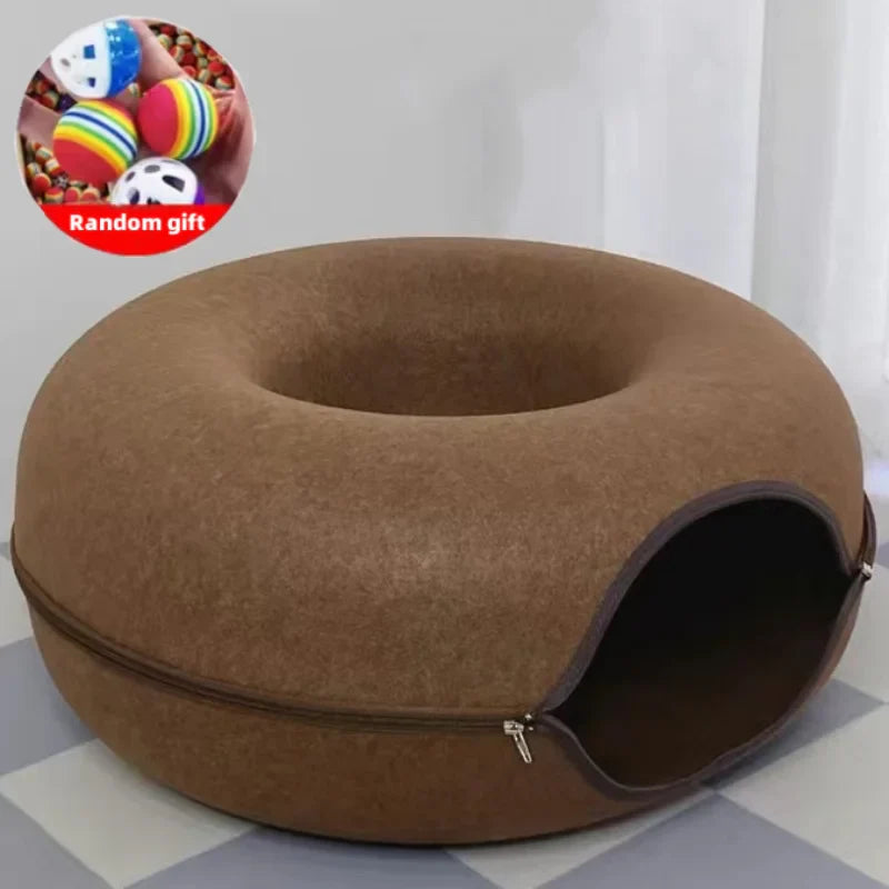 Rynx | Donut Cat Bed Pet Cat Tunnel Interactive Play Toy Cat Bed Dual-use Indoor Toy Kitten Sports Equipment Cat Training Toy Cat House