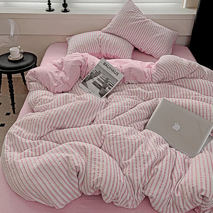Rynx | Vertical Stripes Bedding Duvet Set Duvet Cover Sheet Set Pillowcases Bedding Set Queen/King Bed Comforters