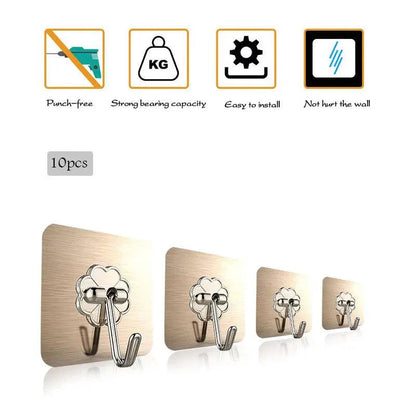 Rynx | Moisture-resistant Wall Hook Set for Seamless Kitchen and Bathroom Organization