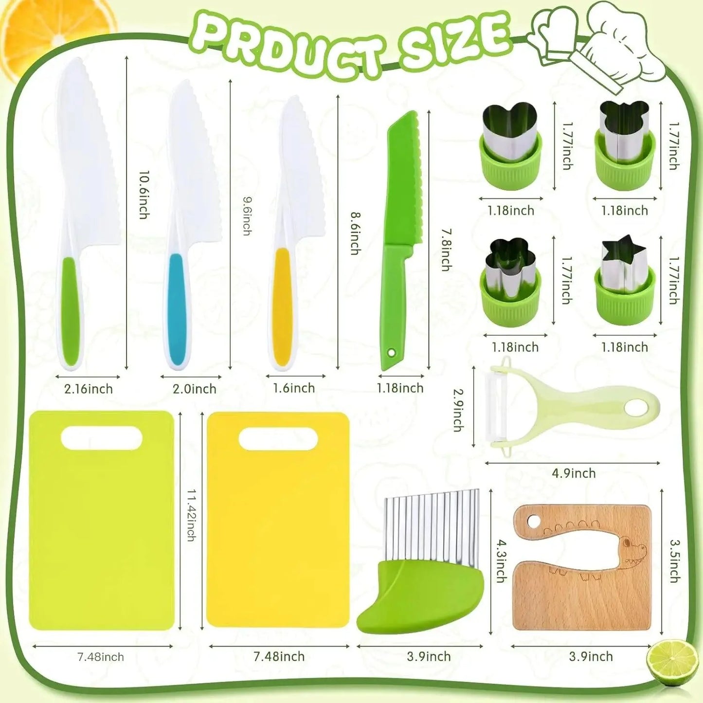 Rynx | Little Chefs Montessori Cooking Set - 13 Safe and Fun Tools for Young Culinary Explorers