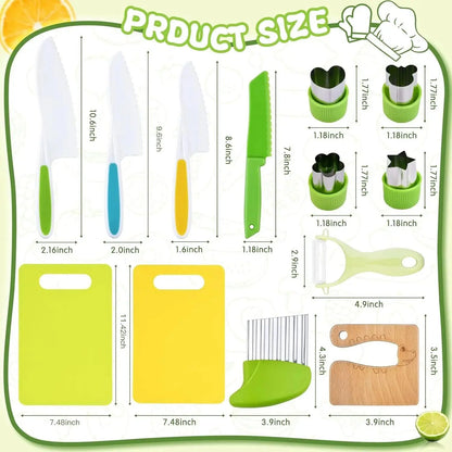 Rynx | Little Chefs Montessori Cooking Set - 13 Safe and Fun Tools for Young Culinary Explorers