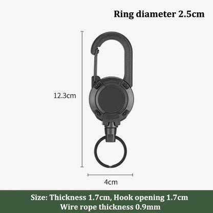 Rynx | Outdoor Retractable Keychain: Wire Rope Reel with Steel Cable Key Ring - Convenient Retractable Tool for Easy Access and Security