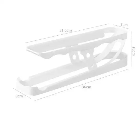 Rynx | Automatic Scrolling Egg Rack Holder - Refrigerator Egg Dispenser and Organizer Box for Kitchen Storage