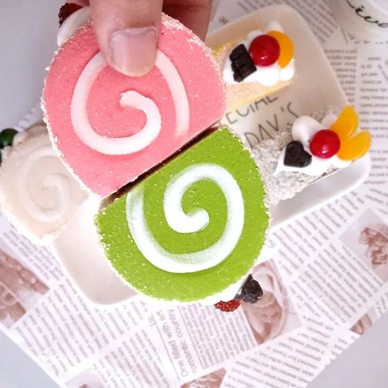 Rynx | Realistic Simulation Swiss Roll Cake Model for Display and Decoration - Perfect for Photography Props and Autumn Decor