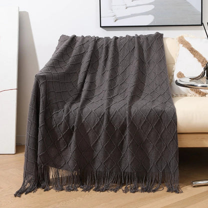 Rynx | purple diamond knit blanket