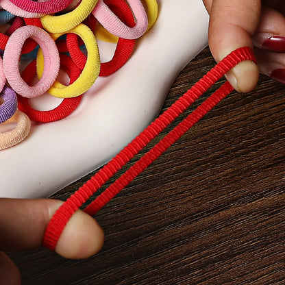 Rynx | 50/100pcs Colored Hair Ties for Kids: Elastic Hair Ties