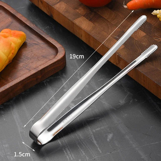 Rynx | Stainless Steel Grill Tongs – Non-Slip Food Clip, BBQ Steak, Bread Tong, Cooking Utensils, Party Kitchen Gadgets