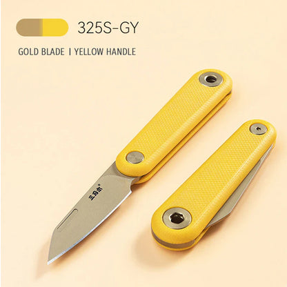 Rynx | SANRENMU 325S Pocket Folding Knife - Mini Key Outdoor Multi-Purpose Knife with 12C27 Blade and G10 Handle