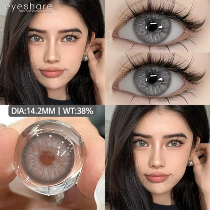 Rynx | New colored contact lenses for eyes 2 pieces blue colorful beautiful pupils green color lenses annually brown contact lenses 14.2 mm