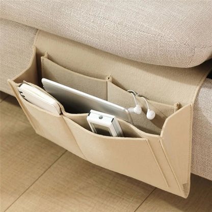 Rynx | Felt Bedside Storage Organizer - Couch and Bed Caddy with Pockets for TV Remote Control and More
